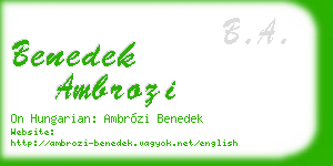 benedek ambrozi business card