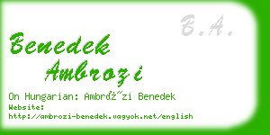 benedek ambrozi business card